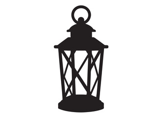 Silhouette of a Lantern logo silhouette vector,  hurricane lamp logo icon silhouette design, Silhouette old unique lantern, ramadan lantern vector silhouette  vector style isolated on white background © Adobe design