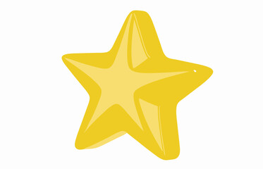 Yellow Star Illustration, Simple Cartoon Star Graphic