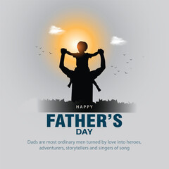 happy international father's day concept, can be use for card, poster, website, brochure. vector illustration design
