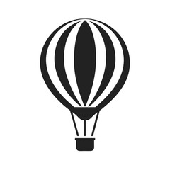 Obraz premium Black and white simple hot air balloon illustration ready for travel and adventure concepts