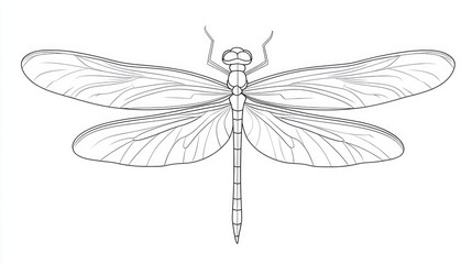 Dragonfly Outline Drawing