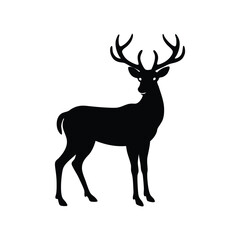 Majestic Deer Silhouette Elegant Vector Illustration