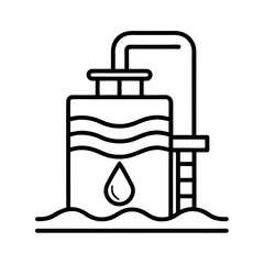 Chlorinated Pool Water Line Art Vector