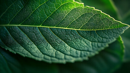 Fototapeta premium Close-up view of a leaf's intricate veins.