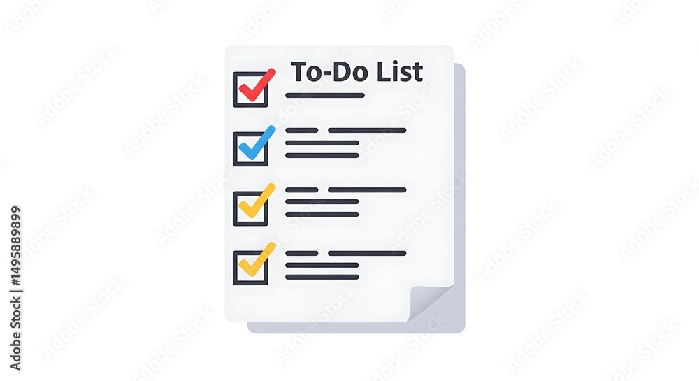 Poster completing a list checkmarks on a to-do list