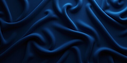 Obraz premium Deep Dark Blue Silk Satin Draped Texture Background