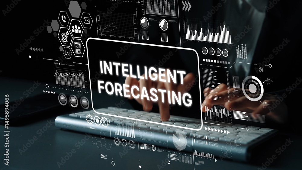 Poster Concept of Intelligent Forecasting with Digital Interface and Data Analytics in Modern Technology Environment. Asymptotic smart data analytic.