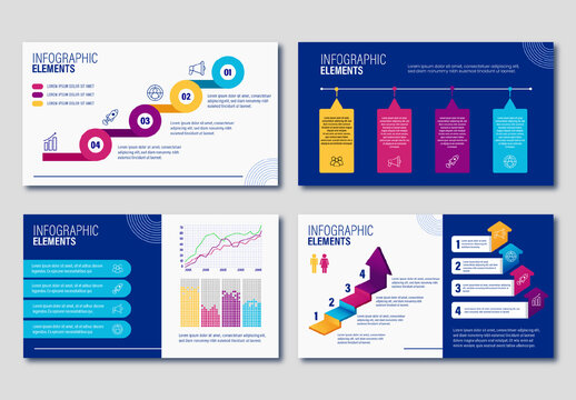 Blue And Yellow Infographic Elements Business Presentation