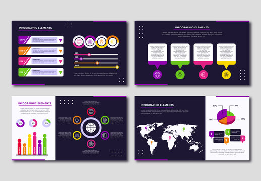 Purple And Yellow Infographic Elements Business Presentation