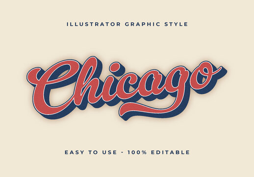 Red and Navy Retro Script Font Athletic Vintage Text Effect