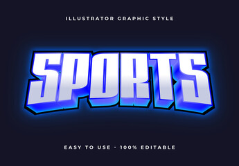 Blue And White Sports Bold Strong Modern Text Effect

