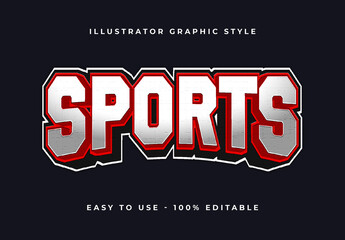 Gray and Red 3D Sports Font Bold Athletic Text Effect