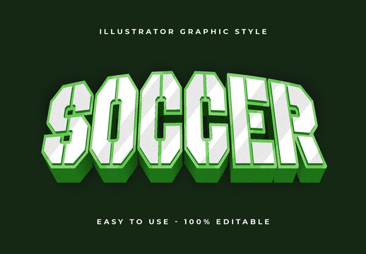 Green and White 3D Sports Font Blocky Geometric Text Effect