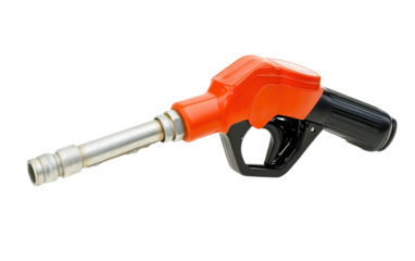 Gas pump with a red handle