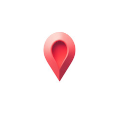 Fototapeta premium Red location pin icon representing navigation and mapping services in a modern digital setting on transparent background