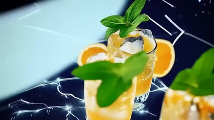 Digital Refreshment: Conceptual Beverage Presentation with Data Visualization Elements - Powered by Adobe