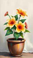 blooming flowers oil art, vase with roses painting, vase with tulips oil painting, sunflower in vase artwork, oil painting still life flowers, classic flower vase painting, bouquet in vase oil art, co