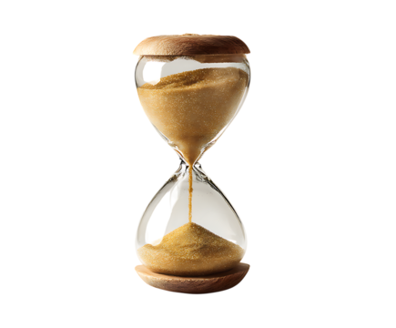 Elegant Hourglass Timer on White Background Display