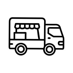 Crisp food truck silhouette design with transparent background for design projects