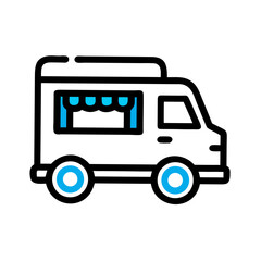 Crisp food truck silhouette design with transparent background