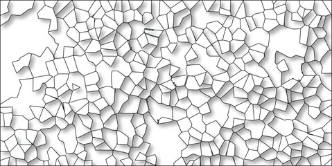 Obraz premium Abstract black and white geometric cellular pattern with 3d shadow effect and organic feel for texture design.
