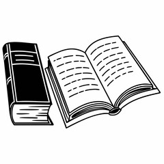 Professional book and open book illustration transparent background