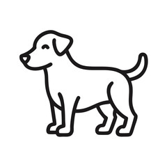 Clean cut pet dog silhouette design on white background, vector shape, cutout