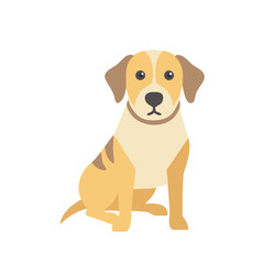 Adorable cartoon dog sitting isolated on white background perfect for design projects