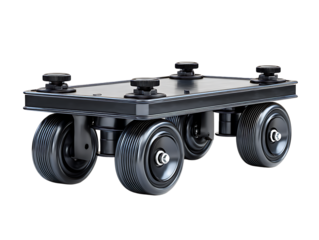 Durable Black Dolly Platform with Four Wheels