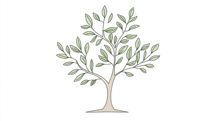 Simple tree illustration in a minimalist, white background