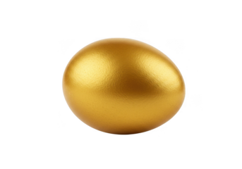 Shiny golden egg isolated on transparent background