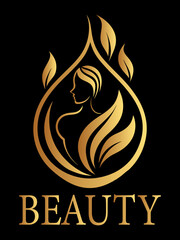 Golden Nature Beauty Woman Abstract Logo