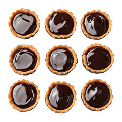 Delicious Chocolate Tartlets Perfect for Any Celebration or Dessert Table on transparent background