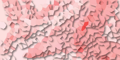 Abstract geometric pattern in shades of pink and red composed of irregular polygon shapes with subtle shadowing for modern design
