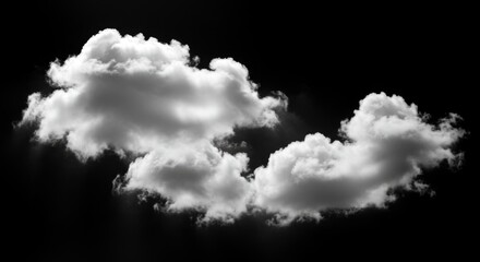 Dramatic clouds against black background for atmospheric design