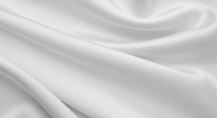 Elegant white satin fabric with soft folds for wedding and interior design