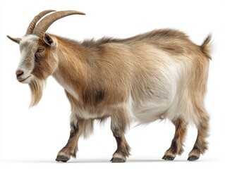 alpine beige goat breed isolated on white
