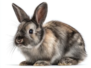 American sable rabbit breed isolated on white