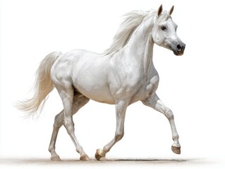 Obraz premium white arabian horse breed isolated on white
