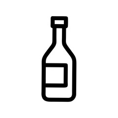 Crisp wine bottle silhouette design on white background, vector cutout