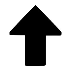 A Black Upward Arrow with Rounded Edges on a White Background