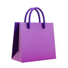 Purple Retail Bag 3D Illustration – Isolated on Background