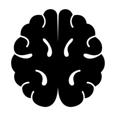 Silhouette of a brain from above, highlighting the two hemispheres clearly