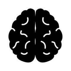 Simplified illustration of human brain anatomy in black and white drawing