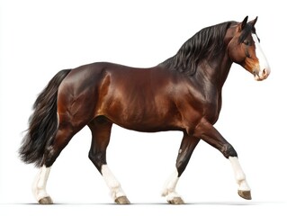 Naklejka premium dutch warm blood horse breed isolated on white
