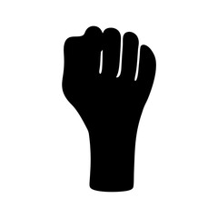 A strong symbol of resistance in a black color fist illustration