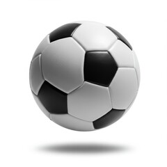 Fototapeta premium Classic black and white soccer ball isolated on white for sports design and recreation themes