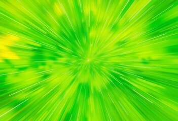 Obraz premium Dynamic white light burst radiating outwards on vibrant green and yellow abstract background, green, pattern