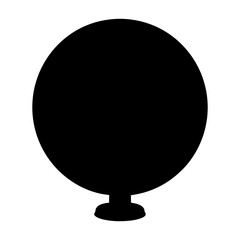 Simple black globe silhouette with a stand against a white background image