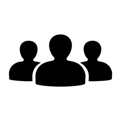 Group of people simple black silhouette vector graphic representation and design